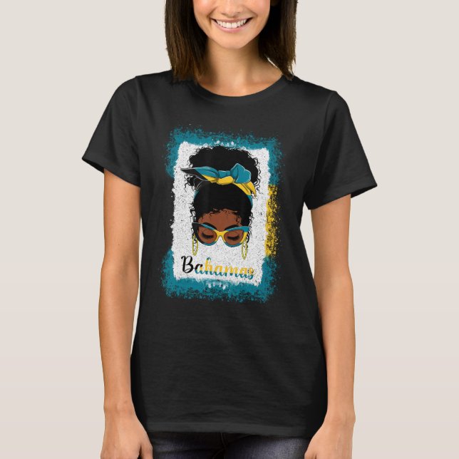 Camiseta Mensageira Bun Bahamas Bandeiras Mulheres Mulher M (Frente)