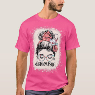 Camiseta Mensageira Bun Enfermeira Cardíaca Mulheres Médica
