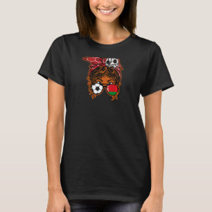 Camiseta Mensageira Bun Hair Brown Soccer Girl Belarus Jers