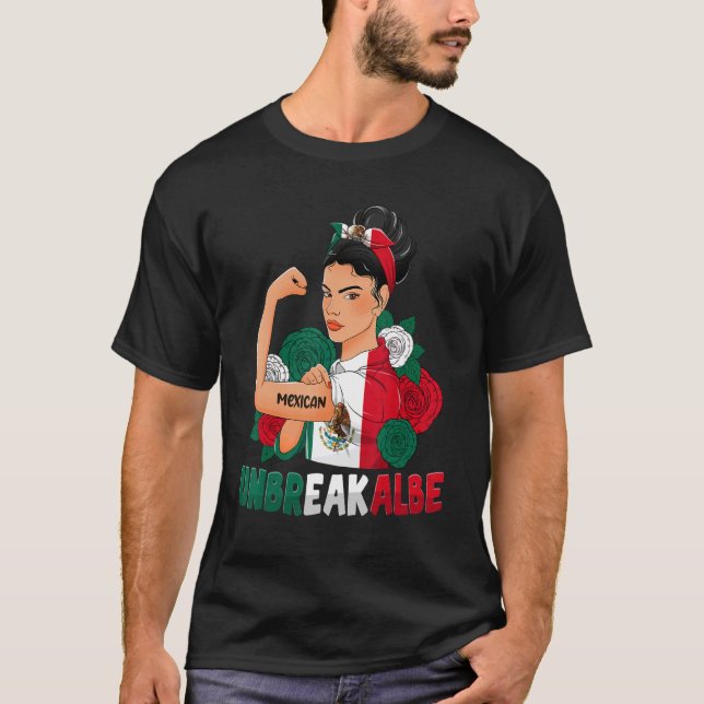 Camiseta Mensageira Rapariga México Bandeira Orgulho Mexica (Frente)