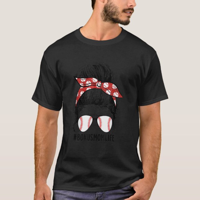 Camiseta Mensageiro Bun Bonus Mãe Bônus da Vida Baseball Mã (Frente)