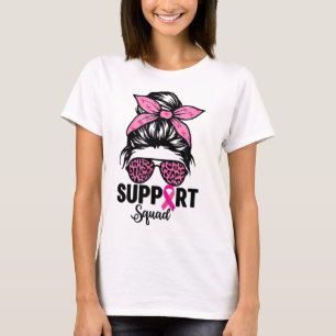 Camiseta Mensageiro Bun Gles Cor-de-Rosa Suportar Cancer de