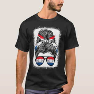 Camiseta Mensageiro Bun Hair Holanda Bandeiras Holandesas