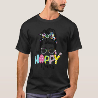 Camiseta Mensageiro Bun Hair Um Felz pascoa Não-Nupado