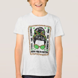 Camiseta Mensageiro Bun Hair Women Mental Health S Consciên