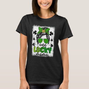 Camiseta Mensageiro Bun Leopard Dia de São Patrício Uma Mãe