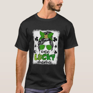 Camiseta Mensageiro Bun Leopard Dia de São Patrício Uma Mãe