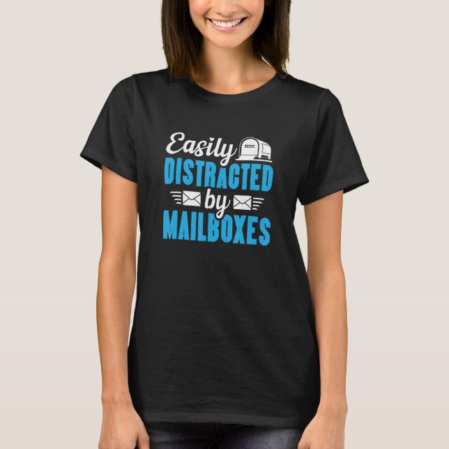 Camiseta Mensageiro facilmente distraído Carrier de Correio (Frente)