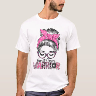 Camiseta Mensageiro Leopard Rosa Fita Fita Cancer da Mama G
