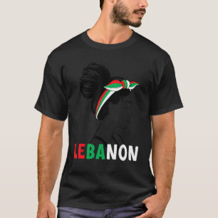 Camiseta Mensageiro Libanês Bandeira Libanesa Para Meninas 