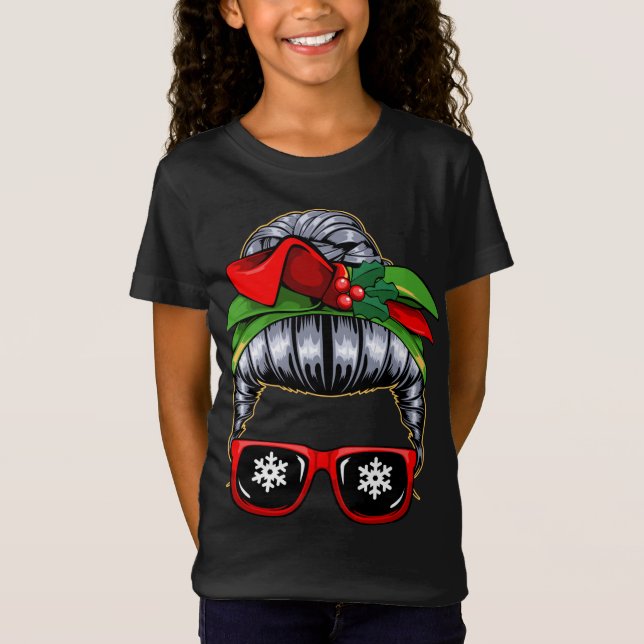 Camiseta Mensageiro Mãe Natal Pajama Cute X-Mas Wreath B (Frente)