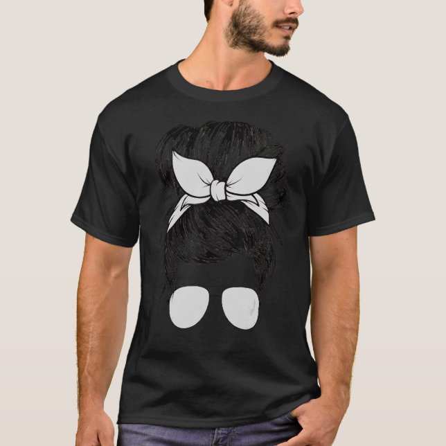 Camiseta Mensageiro Mamãe A Vida Bun Cabelo Sol Banda de Ca (Frente)