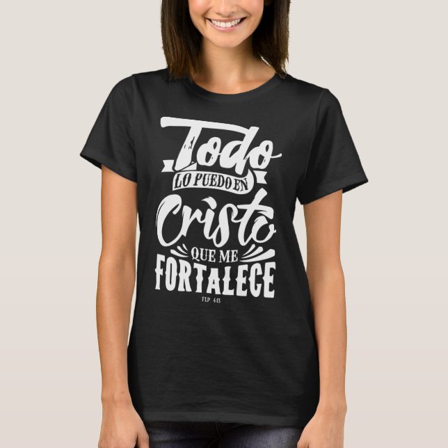 Camiseta Mensagem bíblia de Deus cristão em espanhol Cristi (Frente)