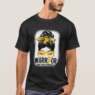 Camiseta Mensagem Bun Leopard Yellow Ribbon Bone Cancer War
