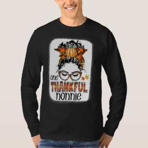 Camiseta Mensagem Bun One Graças a Nonnie Fall Autumn Thank