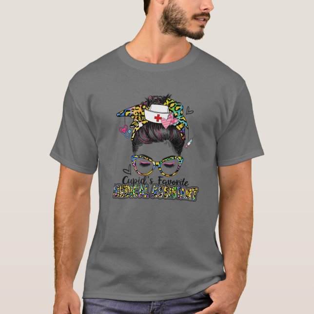Camiseta Mensagem Bun Valen do Assistente Médico Favorito d (Frente)