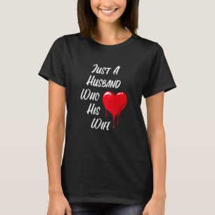 Camiseta Mensagem de Amor do Coração Vermelho para o Marido