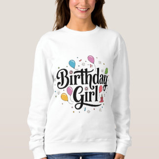 Camiseta Mensagem de aniversário da garota em preto