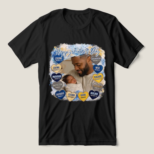 Camiseta Mensagem de Coração Dia dos Pais (Design frontal)