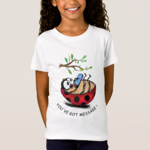 Camiseta Mensagem de Digitação de Ladybug no Telefone - Adi