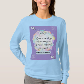 Camiseta Mensagem de esperança - Matthew 28-14 - Long Sleev