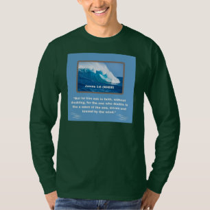 Camiseta Mensagem de Fé - James 1-6 - Long Sleeve Dark Gree