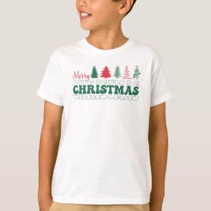 Camiseta Mensagem de Natal feliz, rapazes