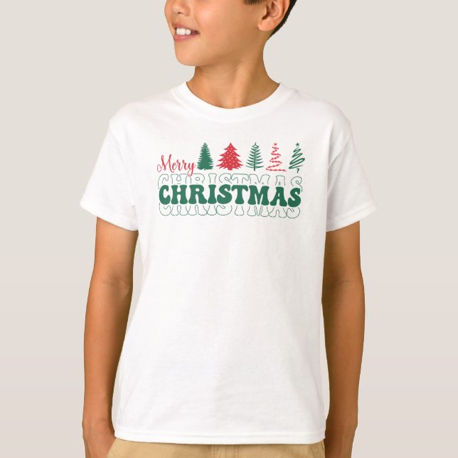 Camiseta Mensagem de Natal feliz, rapazes (Frente)