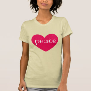Camiseta Mensagem de paz de coração rosa-quente