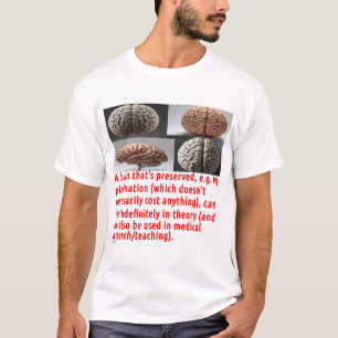 Camiseta Mensagem de Preservação do Cérebro (design de 4 im