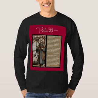 Camiseta Mensagem De Salmo: Psalm 23 - Black Long Sleeve