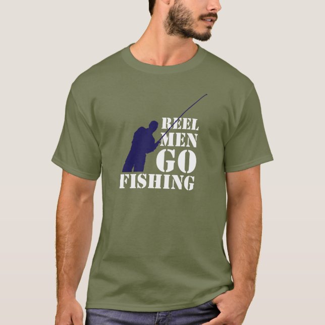Camiseta Mensagem dos pescadores do divertimento: Os homens (Frente)