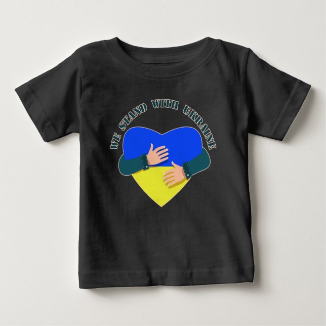 Camiseta Mensagem inspiradora Estamos com a Ucrânia (Frente)
