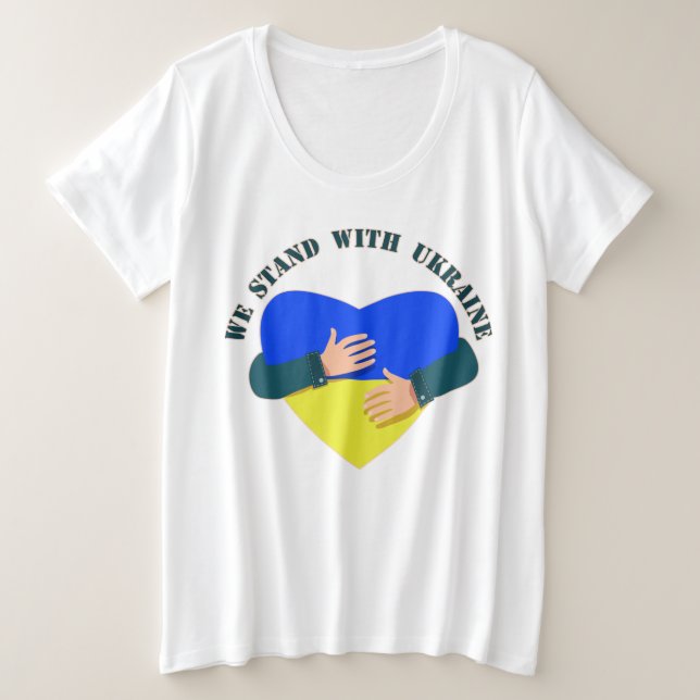 Camiseta Mensagem inspiradora Estamos com a Ucrânia (Frente do Design)