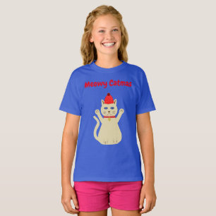 Camiseta Mensagem Personalizada de Gato de Natal Bastante