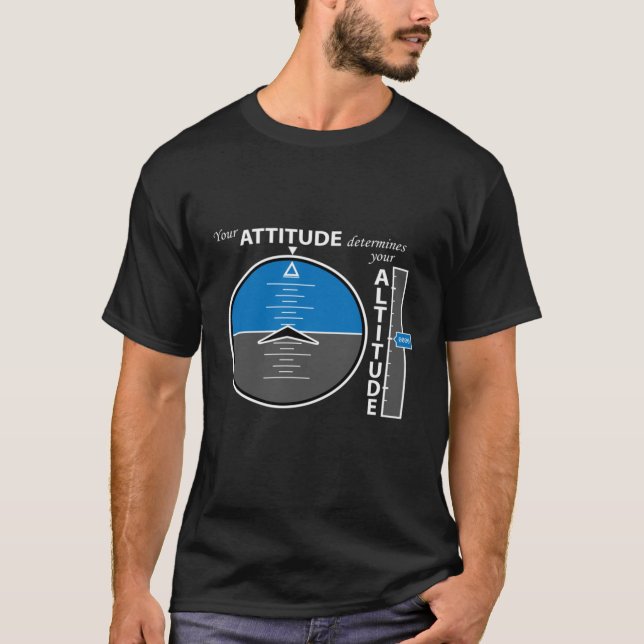 Camiseta Mensagem positiva de altitude de atitude da aviaçã (Frente)