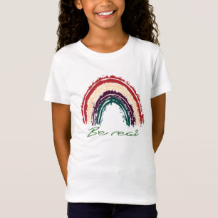Camiseta Mensagem positiva "Seja real" Impressão Kid's