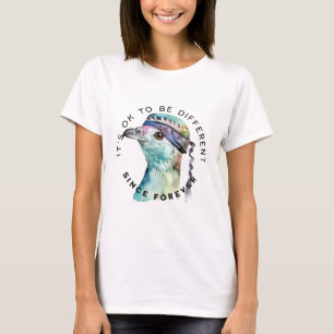 Camiseta Mensagem positiva - Tudo bem ser diferente   Aves