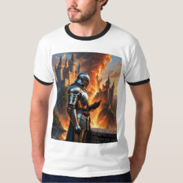 Camiseta Mensagens do Cavaleiro Medieval Enquanto Castle Qu