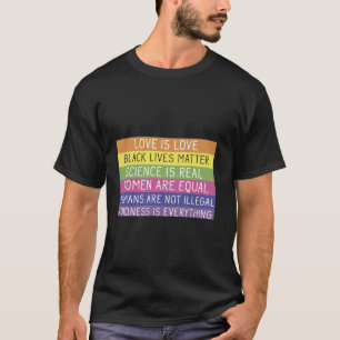 Camiseta Mensagens poderosas Coloridas Igualdade e bondade
