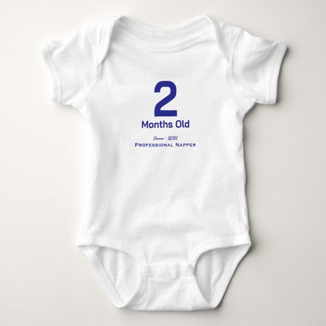 Camiseta Mensal Personalizada para Bebê menino (Frente)