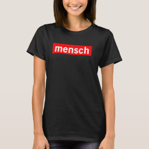 Camiseta Mensch Red Logo Box Judaico Yiddish Boa Honra
