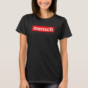 Camiseta Mensch Red Logo Box Judaico Yiddish Boa Honra