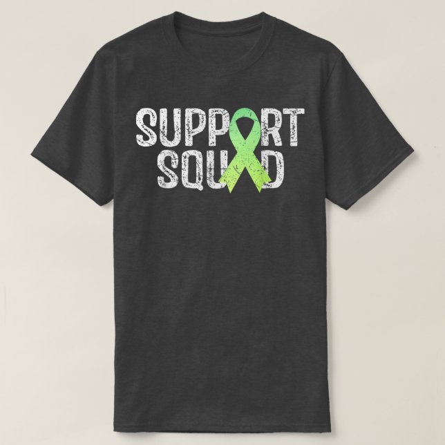Camiseta Mental Health Awareness Green Ribbon Support Squad (Frente do Design)