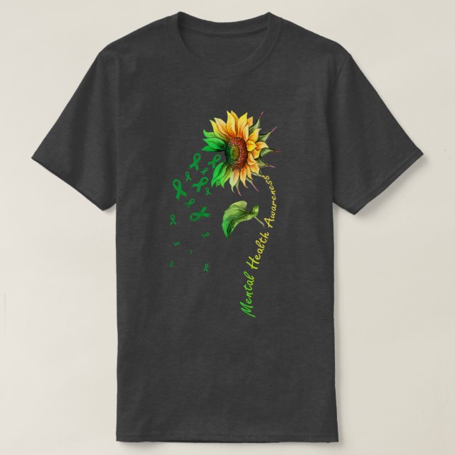 Camiseta Mental Health Awareness Sunflower Premium  (Frente do Design)