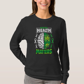 Camiseta Mental Health Matters Spread Awareness Brain Green