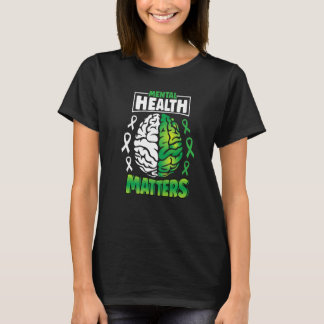 Camiseta Mental Health Matters Spread Awareness Brain Green