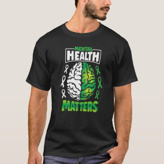 Camiseta Mental Health Matters Spread Awareness Brain Green