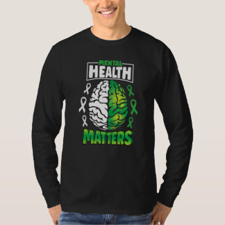 Camiseta Mental Health Matters Spread Awareness Brain Green
