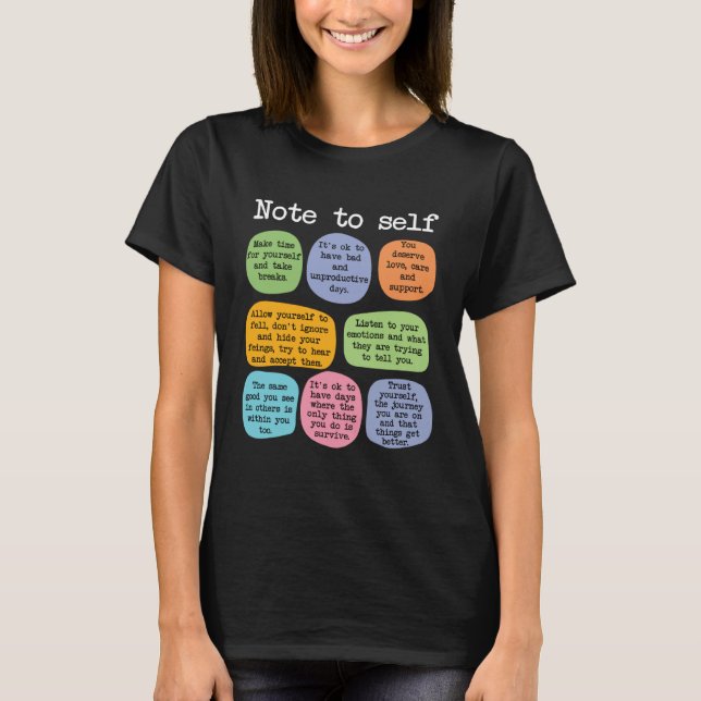 Camiseta Mental Health School Counselor  Note to Self Teach (Frente)